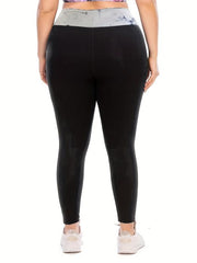 Sporty Plus Size Leggings High Waisted Medium Stretch