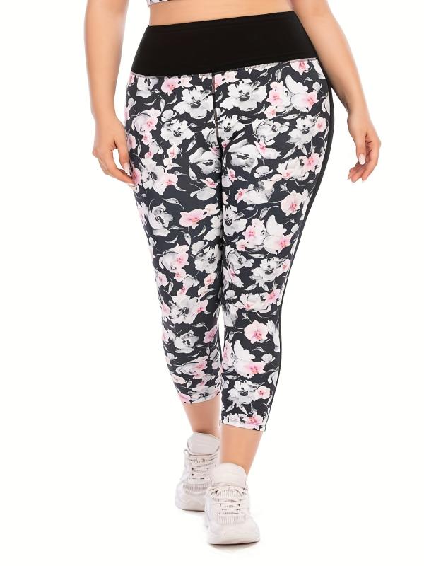 Sporty Plus Size Leggings High Waisted Medium Stretch