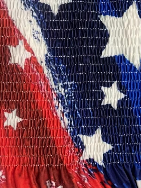 Independence Casual Tube Top Plus Size Women's Stripe & Star Print Strapless Top