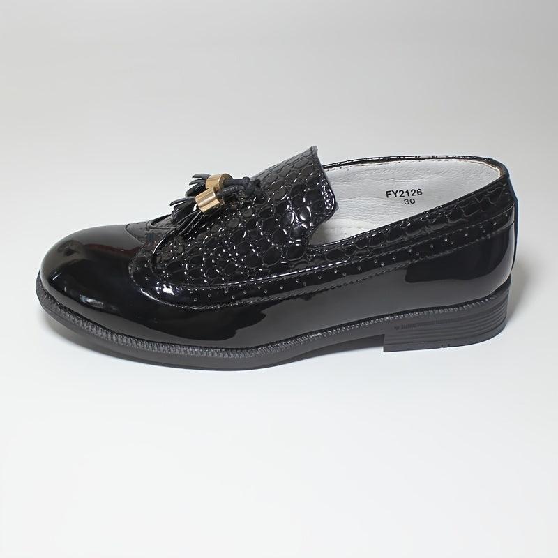 Boys Tassel Loafers PU Leather Slip On Shoes For Party