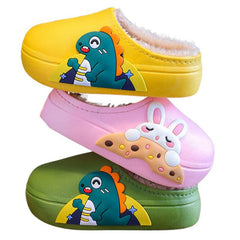 Kids Cartoon Fleece House Shoes Soft Non-Slip Indoor Walking Shoes