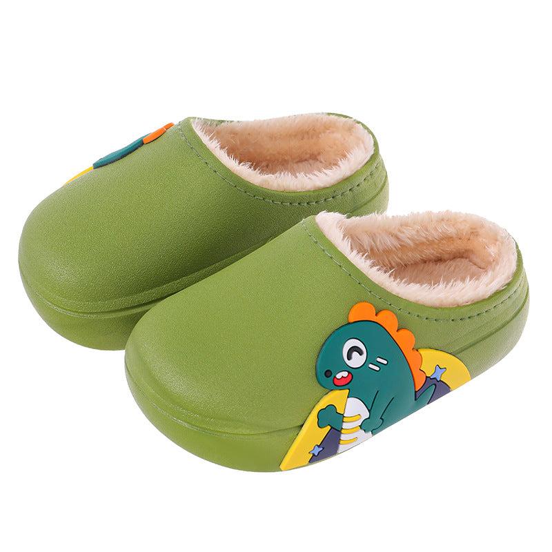 Kids Cartoon Fleece House Shoes Soft Non-Slip Indoor Walking Shoes