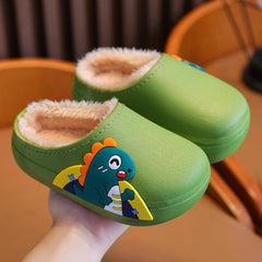 Kids Cartoon Fleece House Shoes Soft Non-Slip Indoor Walking Shoes