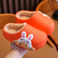 Kids Cartoon Fleece House Shoes Soft Non-Slip Indoor Walking Shoes