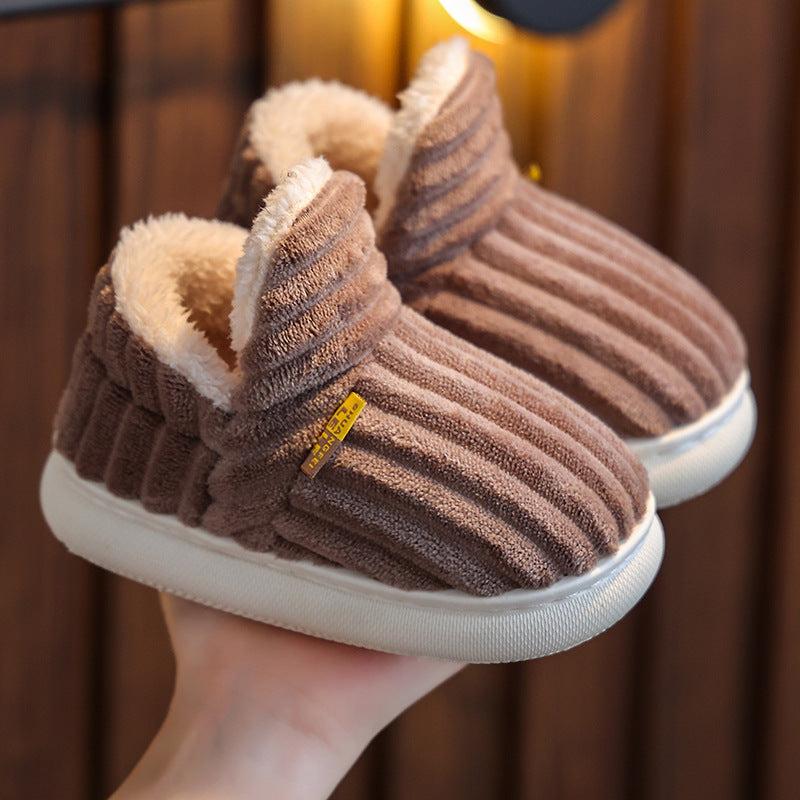 Boys' Fleece House Shoes Non Slip Soft Bottom Indoor Autumn Winter