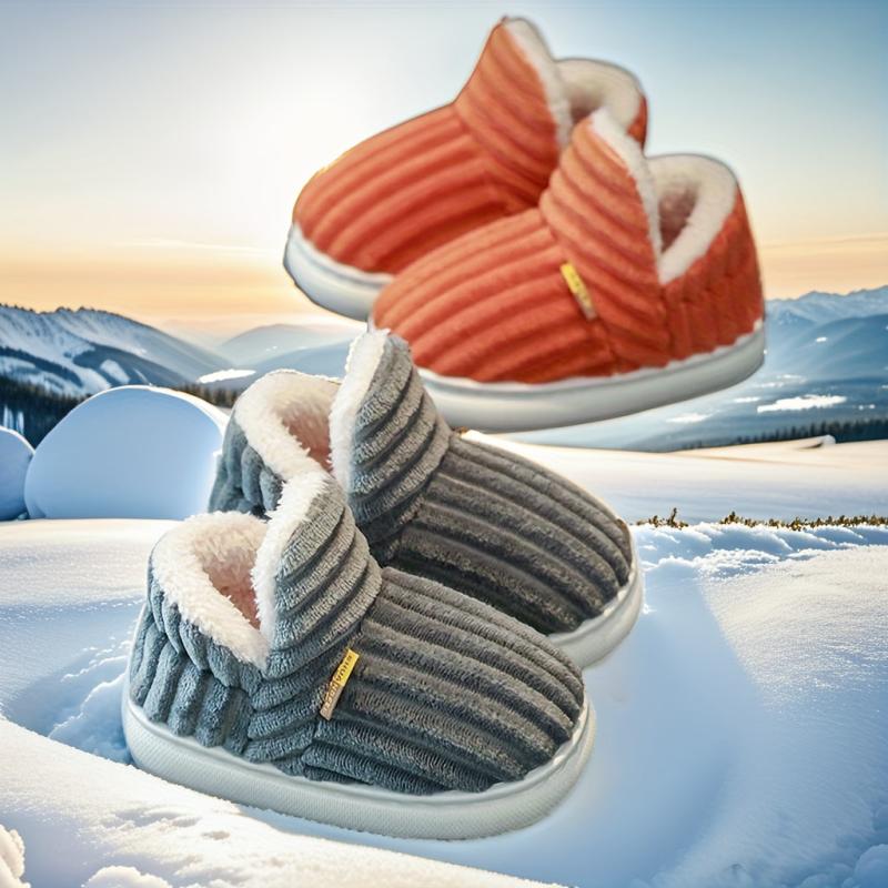 Boys' Fleece House Shoes Non Slip Soft Bottom Indoor Autumn Winter