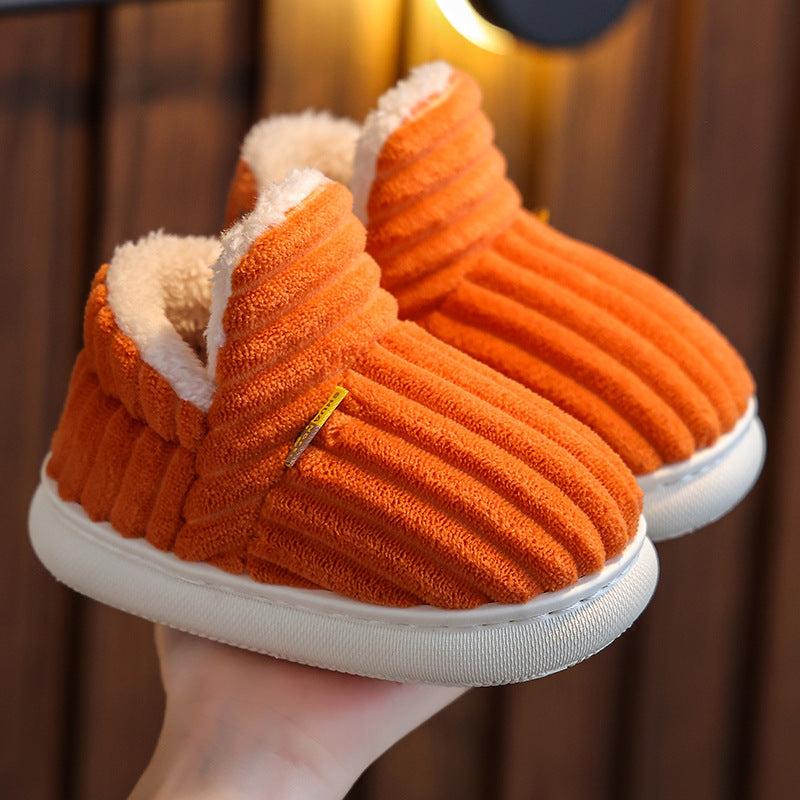 Boys' Fleece House Shoes Non Slip Soft Bottom Indoor Autumn Winter