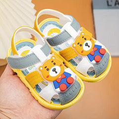 Kids Cartoon Bear Sandals - Boys Casual Slippers
