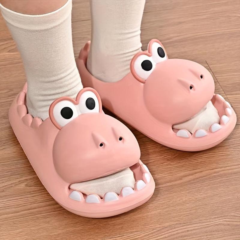 Boys Cartoon Dinosaur Slippers Non Slip Lightweight Open Toe Slippers