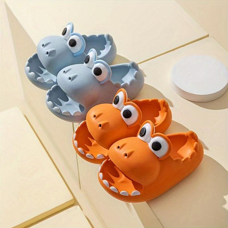 Boys Cartoon Dinosaur Slippers Non Slip Lightweight Open Toe Slippers