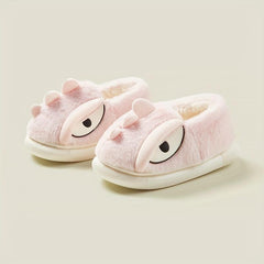 Boys Cartoon Furry House Shoes - Warm Indoor Walking Shoes