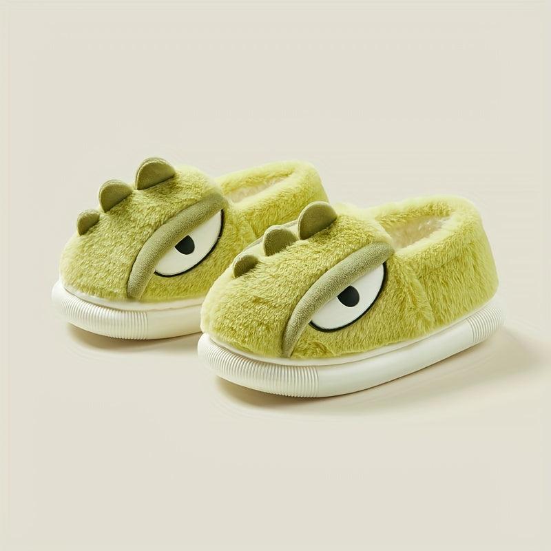 Boys Cartoon Furry House Shoes - Warm Indoor Walking Shoes