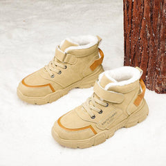 Kids Snow Boots Lace Up Fleece Lined Anti-slip Shoes