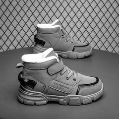Kids Snow Boots Lace Up Fleece Lined Anti-slip Shoes