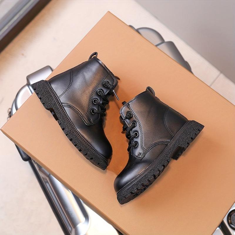 Boys Lace Up Zipper Boots Non Slip Comfortable All Seasons