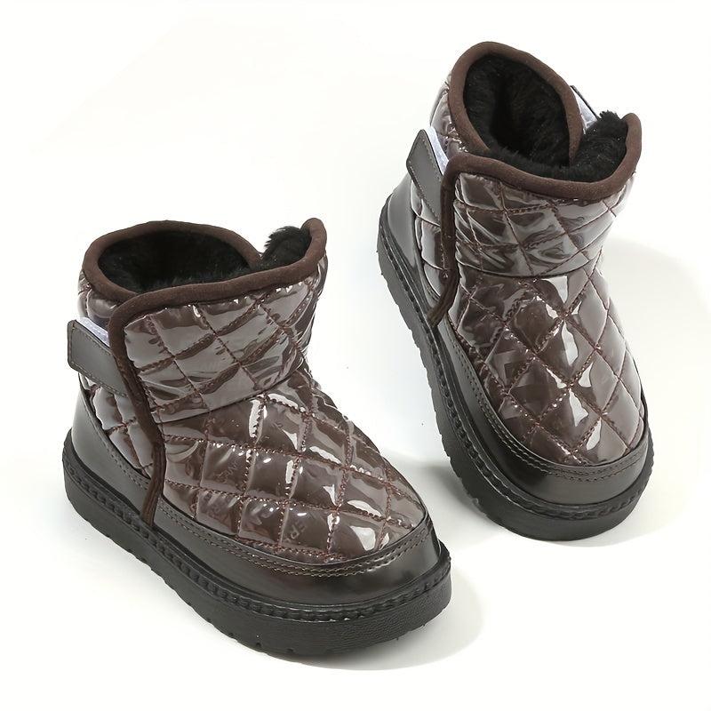 Boy's Snow Boots Warm Fleece Cozy Non slip Ankle Boots