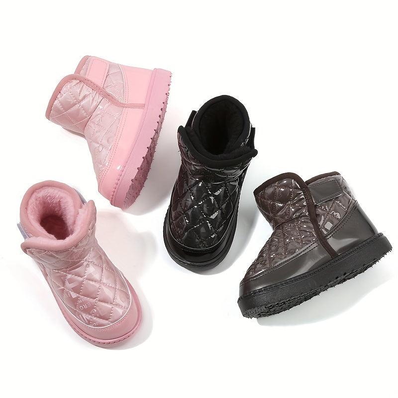 Boy's Snow Boots Warm Fleece Cozy Non slip Ankle Boots