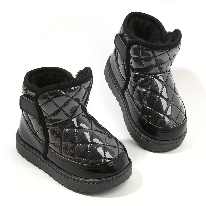 Boy's Snow Boots Warm Fleece Cozy Non slip Ankle Boots