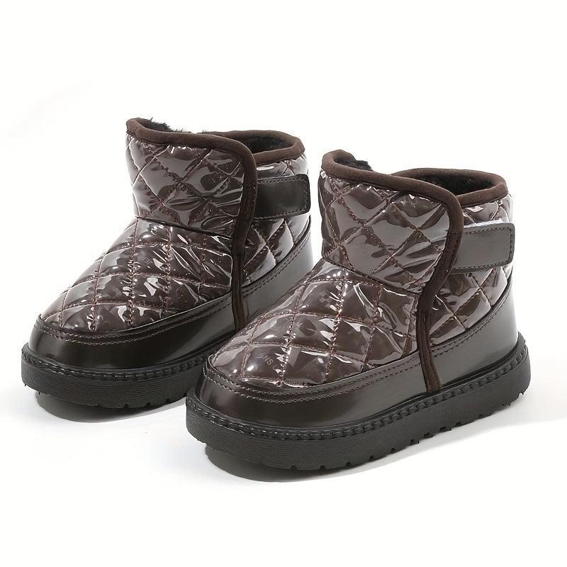 Boy's Snow Boots Warm Fleece Cozy Non slip Ankle Boots