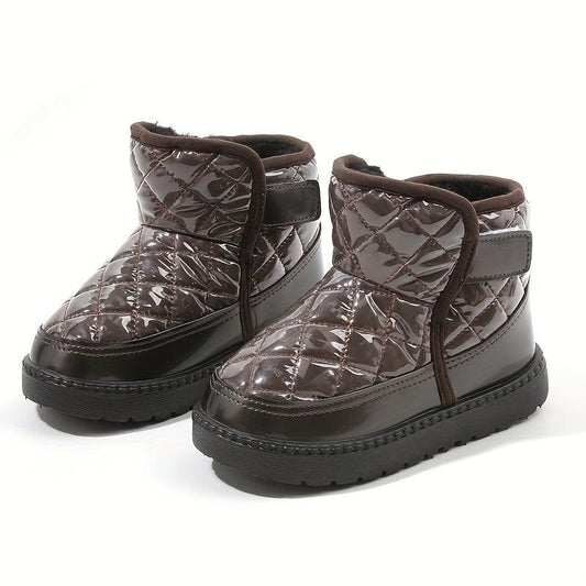 Boy's Snow Boots Warm Fleece Cozy Non slip Ankle Boots