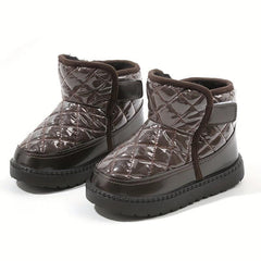 Boy's Snow Boots Warm Fleece Cozy Non slip Ankle Boots