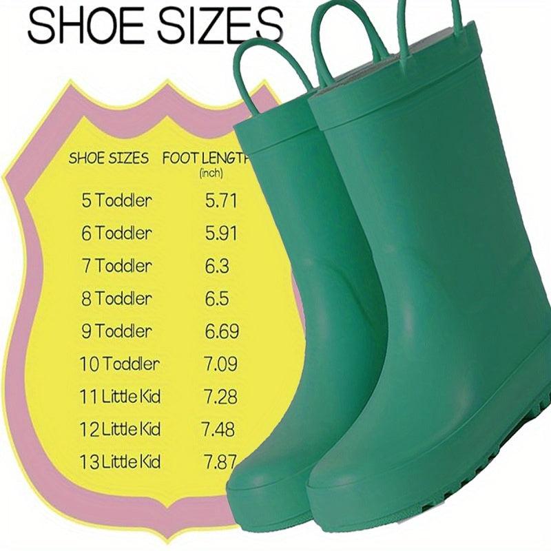 Boy's Waterproof Rain Boots Comfy Non Slip Durable Shoes For Kids