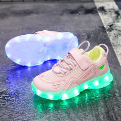 Boys' Mixed Sneakers With Charging Light Breathable Mesh Running Shoes