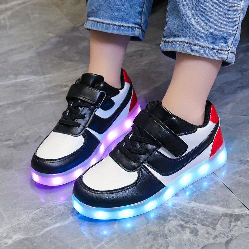 Toddler Boys Light Up Skate Shoes Breathable Mesh Hollow Out