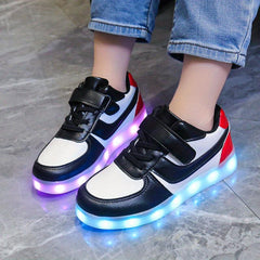 Toddler Boys Light Up Skate Shoes Breathable Mesh Hollow Out