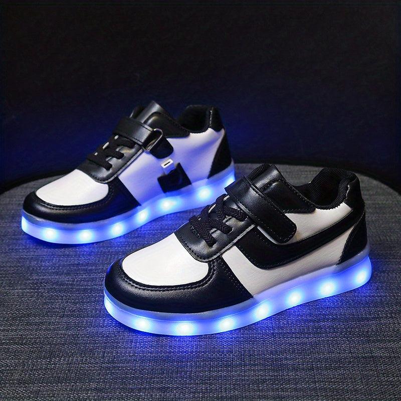 Toddler Boys Light Up Skate Shoes Breathable Mesh Hollow Out