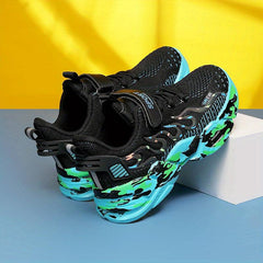 Boys Casual Breathable Woven Shoes Lightweight Non Slip Running Shoes