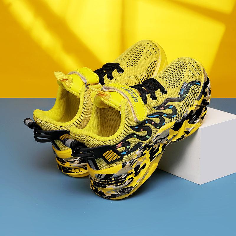 Boys Casual Breathable Woven Shoes Lightweight Non Slip Running Shoes