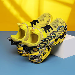 Boys Casual Breathable Woven Shoes Lightweight Non Slip Running Shoes