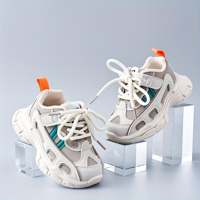 Boys Lightweight Anti-Slip Lace Up Sneakers for Outdoor Activities