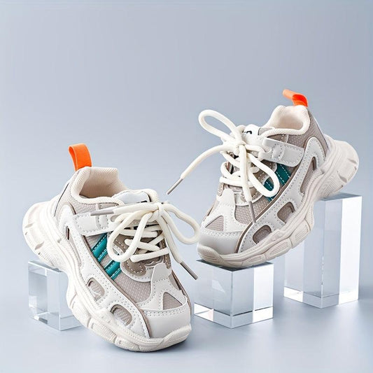 Boys Lightweight Anti-Slip Lace Up Sneakers for Outdoor Activities