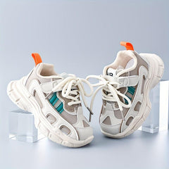 Boys Lightweight Anti-Slip Lace Up Sneakers for Outdoor Activities