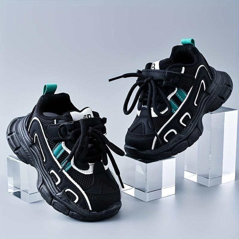 Boys Lightweight Anti-Slip Lace Up Sneakers for Outdoor Activities