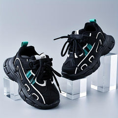 Boys Lightweight Anti-Slip Lace Up Sneakers for Outdoor Activities