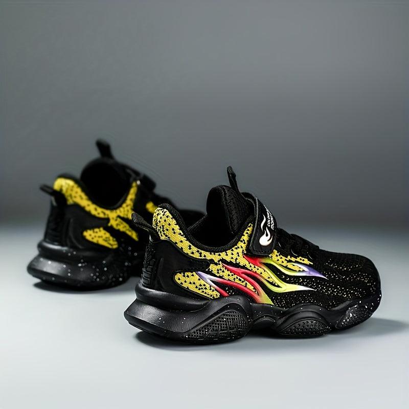 Kids Flame Print Sneakers, Breathable, Fall/Winter