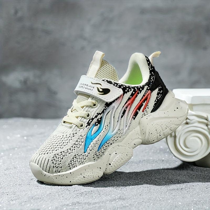 Kids Flame Print Sneakers, Breathable, Fall/Winter