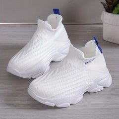 Boys Slip On Sneakers Breathable Woven Shoes for Outdoor Activities