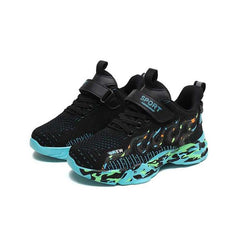 Kids Flame Mesh Basketball Shoes Non Slip Sport Sneakers