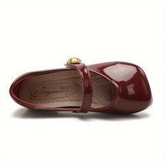 Vintage Solid Soft Flat Shoes For Girls Comfortable Lightweight Dress Shoes