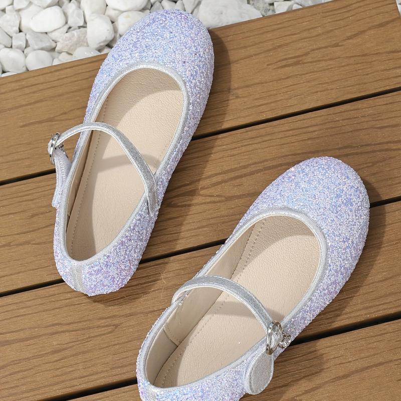 Sequin Dress Shoes For Girls Non Slip Flat Shoes For Party