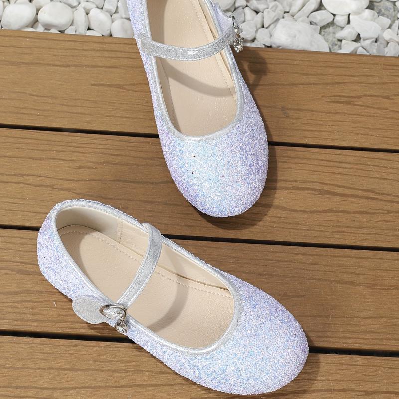 Sequin Dress Shoes For Girls Non Slip Flat Shoes For Party