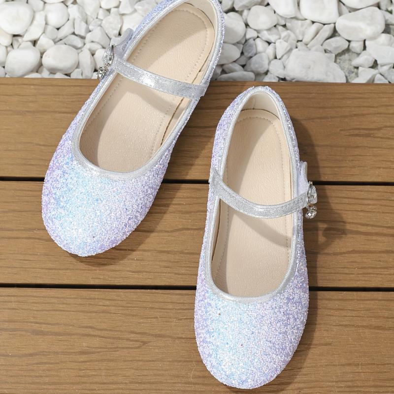 Sequin Dress Shoes For Girls Non Slip Flat Shoes For Party