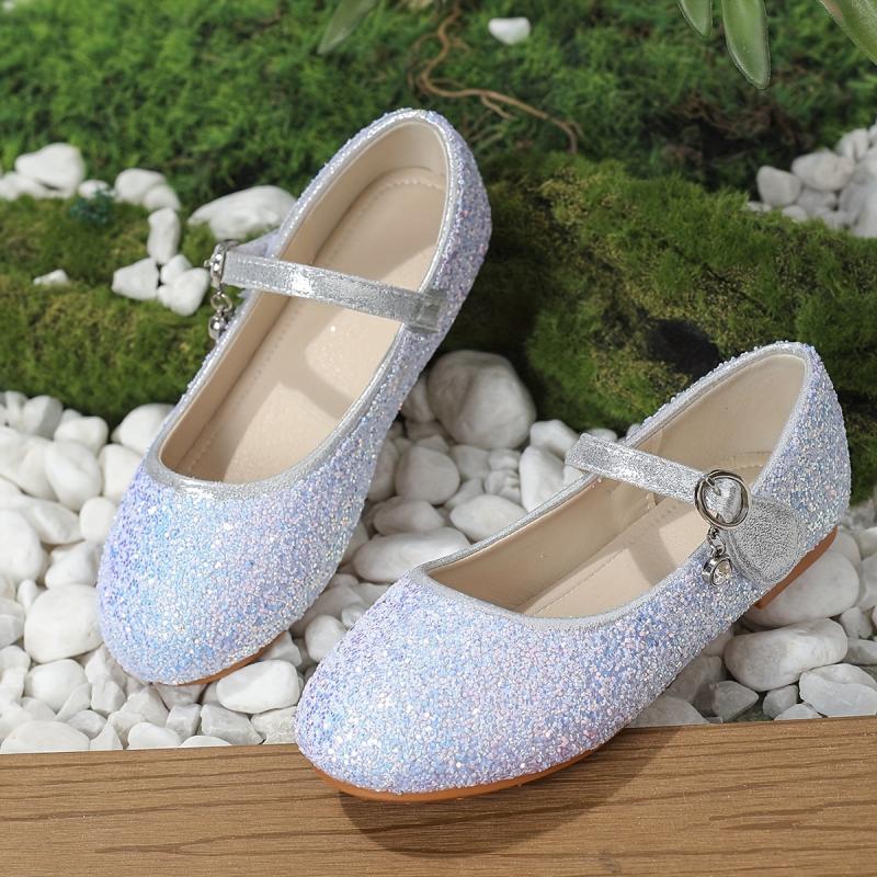 Sequin Dress Shoes For Girls Non Slip Flat Shoes For Party