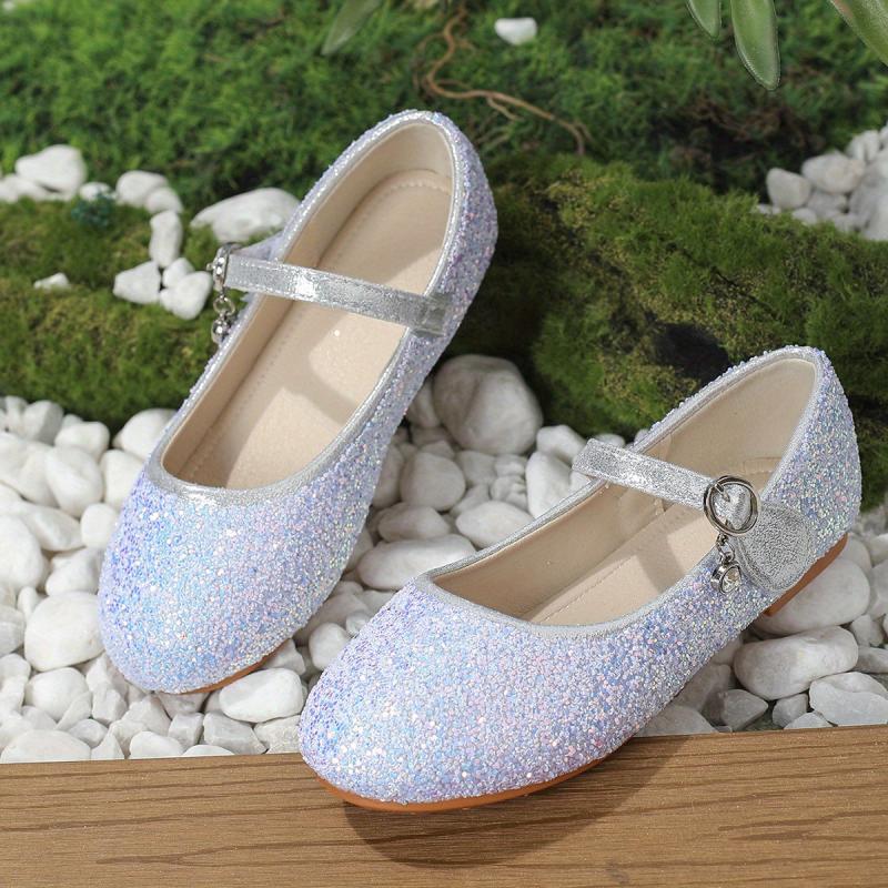 Sequin Dress Shoes For Girls Non Slip Flat Shoes For Party