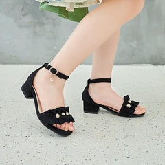 Girls Open Toe Heeled Sandals Princess Shoes for Kids