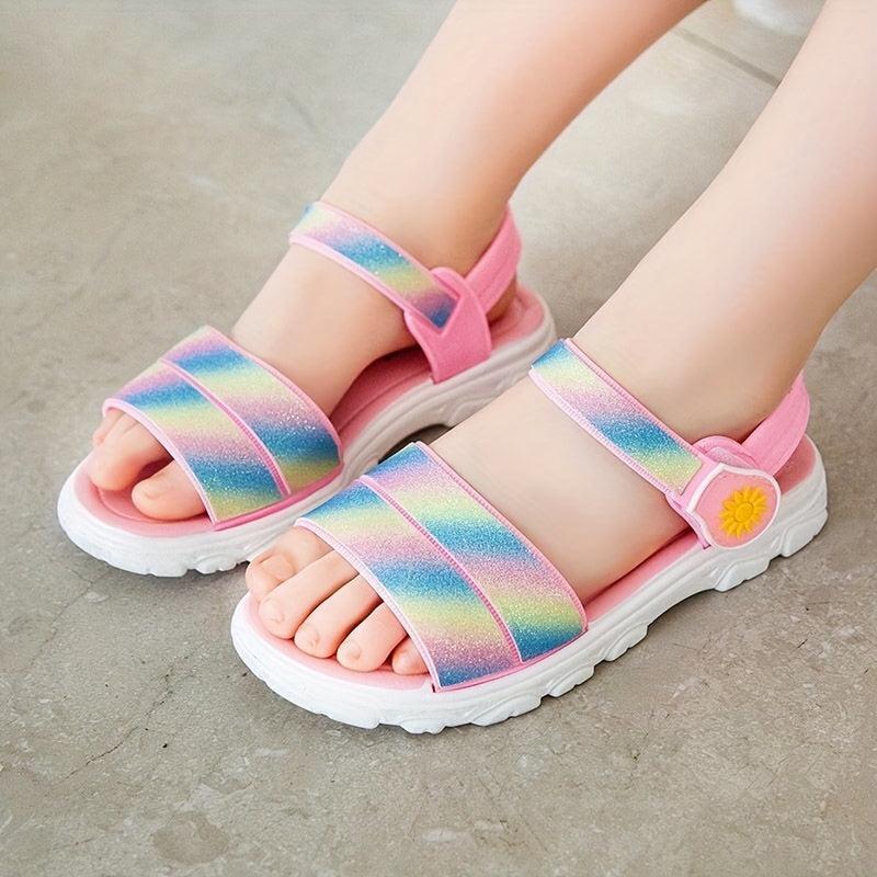 JIAGEYA Girls Sandals Lightweight Non Slip Comfy Summer Beach Shoes